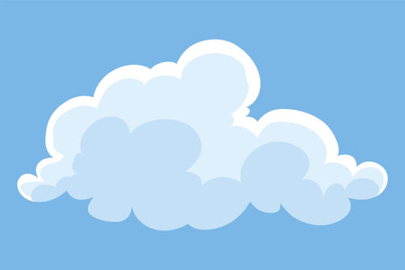 Cloud icon. Abstract white cloudscape icon symbol. Shapes in flat style. Vector cloudy design elementのイラスト素材