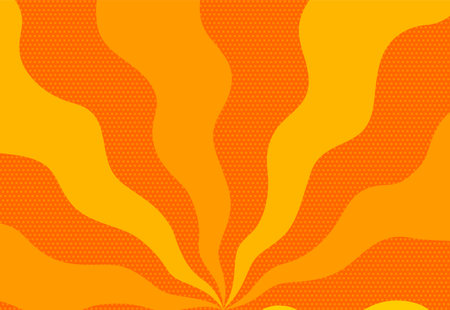 Sunset comic background. Bright pop art with halftone color. Comics book cartoon, magazine cover. Funny retro pattern strip mock up vector illustrationのイラスト素材