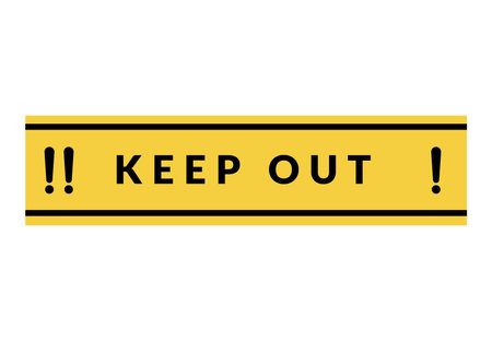 Danger warning board icon. Caution and dangerous area. Yellow sign for safety, hazard shock. Keep out caution warning and risk zone. Vector cartoon illustrationのイラスト素材