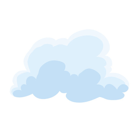 Cloud icon. Abstract white cloudscape icon symbol. Shapes in flat style. Vector cloudy design elementのイラスト素材