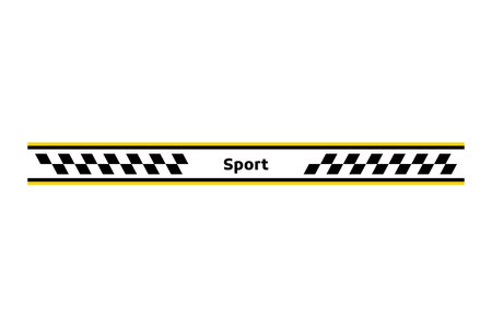 Car race stripe. Automobile identity. Vehicle marking element for transport modifying. Speed line, racing tuning strip or car sticker. Vector illustration isolated on white backgroundのイラスト素材