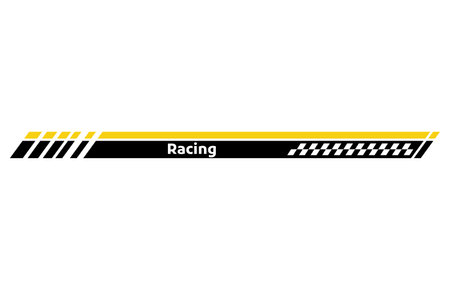 Car race stripe. Automobile identity. Vehicle marking element for transport modifying. Speed line, racing tuning strip or car sticker. Vector illustration isolated on white backgroundのイラスト素材