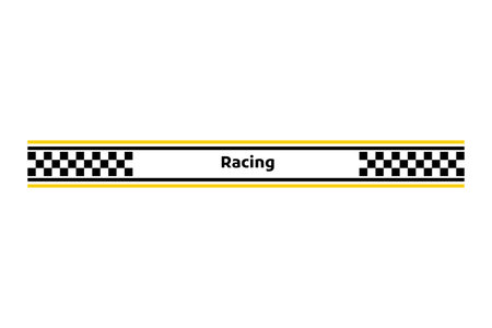 Car race stripe. Automobile identity. Vehicle marking element for transport modifying. Speed line, racing tuning strip or car sticker. Vector illustration isolated on white backgroundのイラスト素材