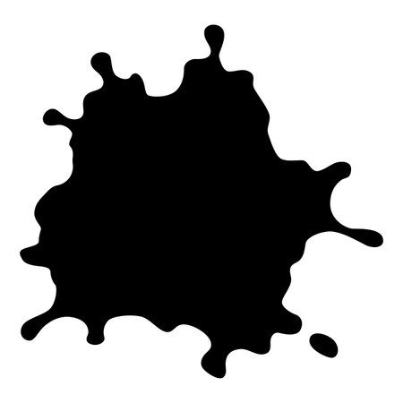 Paint blot icon. Splash for design use. Grunge shape. Dirty stain or silhouette. Black ink splashのイラスト素材