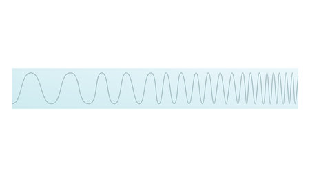 Radio wave spectrum icon. Frequency audio waveform, volume level symbol. Electromagnetic radio spectrum. Vector cartoon illustrationのイラスト素材