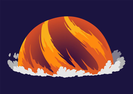 Comics boom explosion icon. Fire blast element. Explosive smoke for game, comic boom flash fire. Cartoon art vector illustrationのイラスト素材