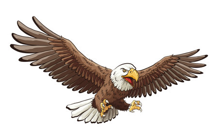 American eagle, national symbol. American colorful proud eagle on white background. Vector design illustrationのイラスト素材