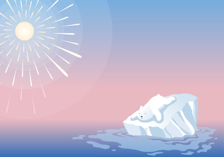 Global warming concept. Climate change and environmental urgency theme. Perfect for awareness campaigns. Cartoon vector illustrationのイラスト素材