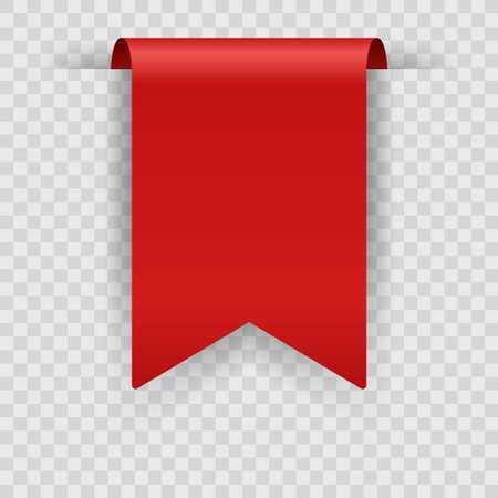 Corner or ribbons icon. Product red banner, price shopping tag. Promotion sale badge, special offer sticker. Discount and price offer concept. Vector sticker blank templateのイラスト素材