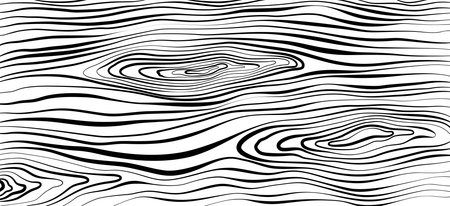 Wood texture. Clack wooden plank, cutting board, floor or table surface. Striped fiber textured background. Retro tree surface pattern in coloring styleのイラスト素材