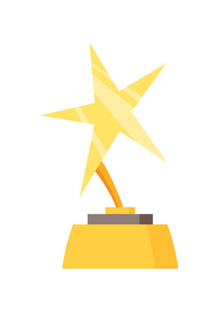 Awards cup icon. Trophy symbol, winners cup, for first place. Champions trophy, 1st prize reward. Symbol of victory in sporting event, competition. Vector cartoon illustrationのイラスト素材