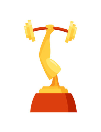 Awards cup icon. Trophy symbol, winners cup, for first place. Champions trophy, 1st prize reward. Symbol of victory in sporting event, competition. Vector cartoon illustrationのイラスト素材