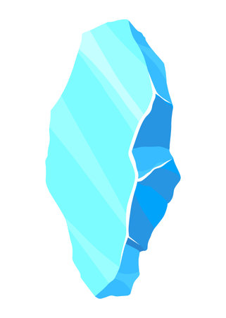 Crystal of ice, iceberg broken piece of ice, icicle, cold frozen block ice mountain, winter landscape for game design cartoon vector illustrationのイラスト素材