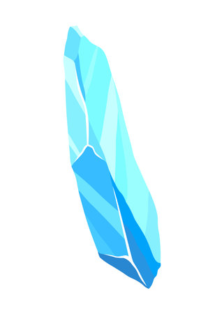 Crystal of ice, iceberg broken piece of ice, icicle, cold frozen block ice mountain, winter landscape for game design cartoon vector illustrationのイラスト素材