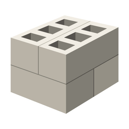 Building material. Concrete blocks. Cartoon supplies for buildings works. Construction concept. Illustration can be used for construction sites or illustrate renovation worksのイラスト素材
