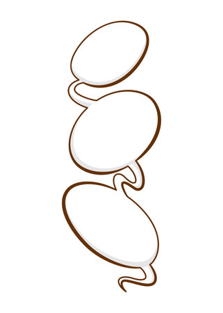 Comics book speech bubble, speech balloon or cartoon design element isolated on white background. Vector illustrationのイラスト素材