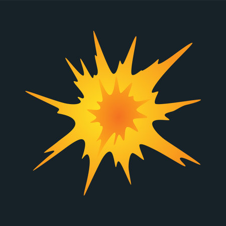 Explosion animation. Animation for game of the explosion effect. Cartoon animation for game. Exploding effect. Hand drawn vector illustrationのイラスト素材