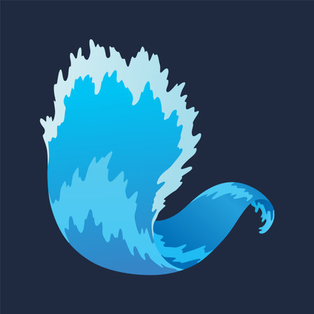 Water splashe. Fluid flow. Icon element for advertising water delivery. Blue water. Vector illustrationのイラスト素材