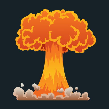 Explosion animation. Animation for game of the explosion effect. Cartoon animation for game. Exploding effect. Hand drawn vector illustrationのイラスト素材