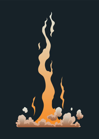 Explosion animation. Animation for game of the explosion effect. Cartoon animation for game. Exploding effect. Hand drawn vector illustrationのイラスト素材