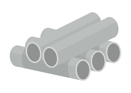 Building material. Heap of metal construction beams. Cartoon supplies for buildings works. Construction concept. Illustration can be used for construction sites or illustrate renovation worksのイラスト素材