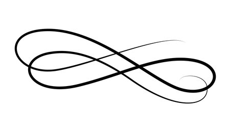 Flourish calligraphic design element. Page decoration symbol to embellish your layout. Linear of vintage swirlのイラスト素材