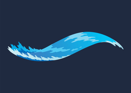 Water splashe. Fluid flow. Icon element for advertising water delivery. Blue water. Vector illustrationのイラスト素材