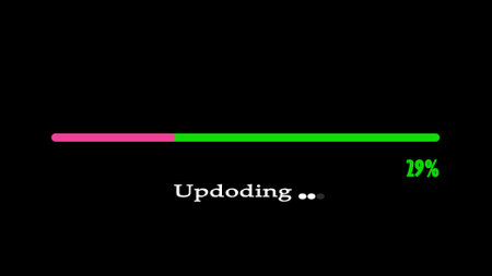 loading progress bar with counting number of percentage animation on cyan color background....