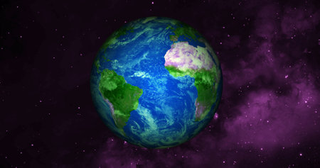 Earth Globe America, high resolution image. 3d illustration Solar System Earth Planet.の写真素材