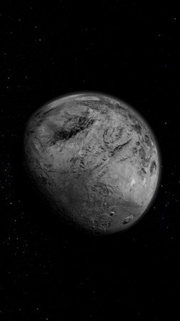 haumea planet in space. photo realistic 3d planet.