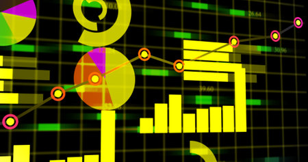 Financial business diagram. bar graph and graph chart. 3d line graph growing up. business success...