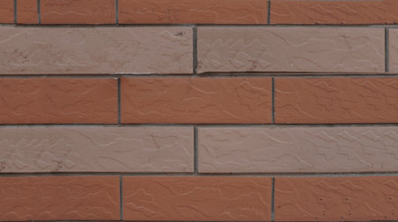Brick wall texture with block patternの写真素材