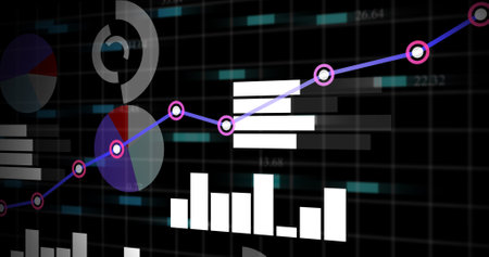 Financial business diagram. bar graph and graph chart. 3d line graph growing up. business success presentation.の写真素材