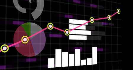 Financial business diagram. bar graph and graph chart. 3d line graph growing up. business success presentation.の写真素材