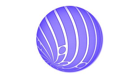 Geometric abstract line attached on a sphere. Geometric sphere globe isolate on white.の写真素材