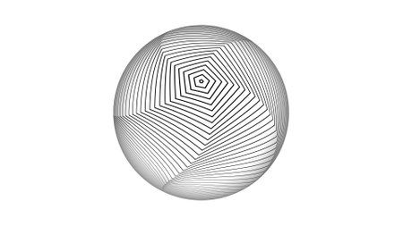 Geometric abstract line attached on a sphere. Geometric sphere globe isolate on white.の写真素材