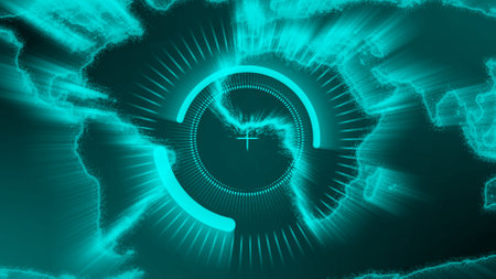 Techy earth map animation. Animated map background.