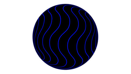Geometric abstract line attached on a sphere. Geometric sphere globe isolate on white.の写真素材