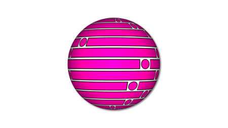 Geometric abstract line attached on a sphere. Geometric sphere globe isolate on white.の写真素材