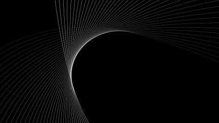 Abstract colorful 3d geometric ribbon line isolated on black background.の写真素材