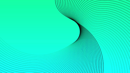 Colorful geometric twisted 3d wave line background isolated on white.の写真素材