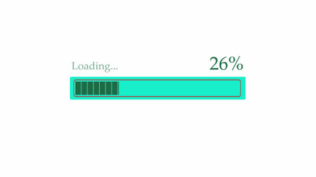 Progress loading bar icon on a black background.