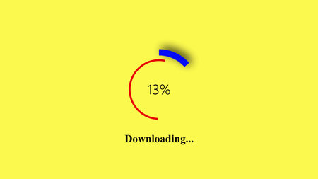 Loading bar counting icon on a colorful background.