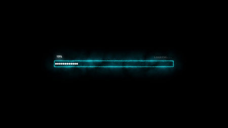 Colorful loading bar icon on black abstract background.