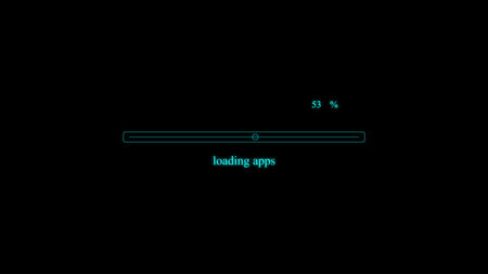 Unique design digital technology waiting loading bar on black color illustration background.
