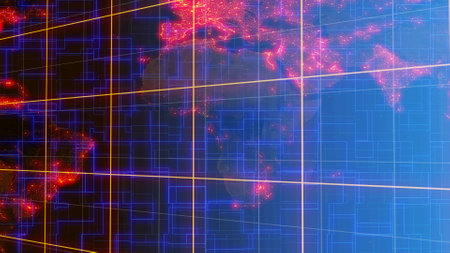 Colorful sparkling line graphic pattern a variety of beautiful designs and modern technologies for...