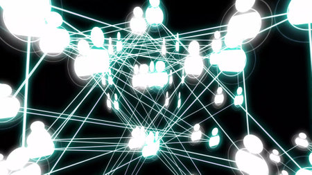 Global network connection line pattern. neon globe business icon illustration background.