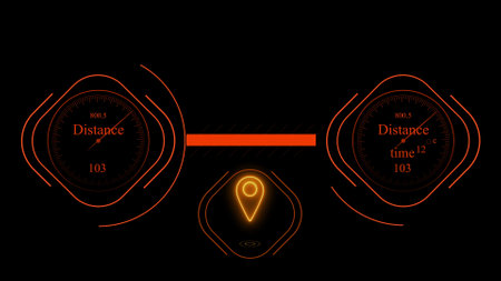 speedometer of speeding car.on black background. speed meter animation.