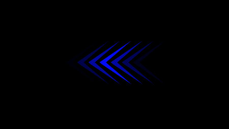 glowing arrow sing . Shining retro bright arrow fluorescent on black background.