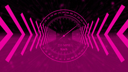 High-Tech graphics on direction arrow on black. technology concept illustration background.